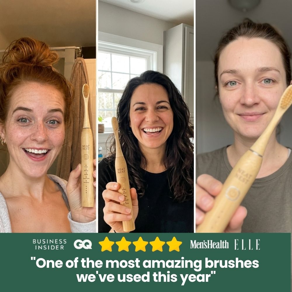 Neat Nest Bamboo & Boar Bristle Electric ToothBrush